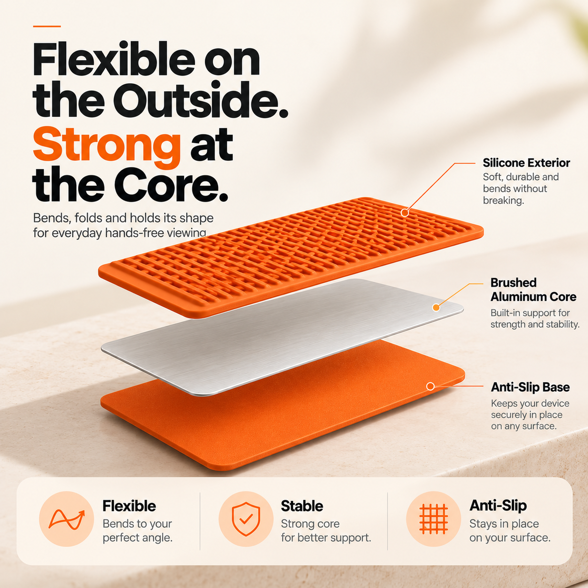 Bendly™ — Flexible Multi-Angle Phone Stand