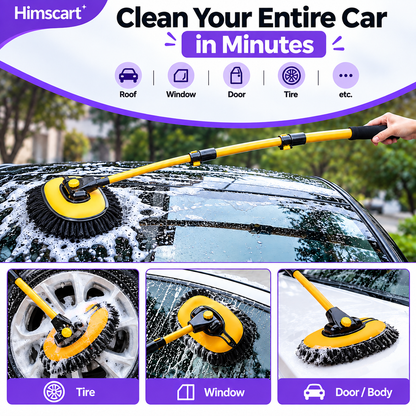 21° Curved Car Wash Brush with Telescopic Handle