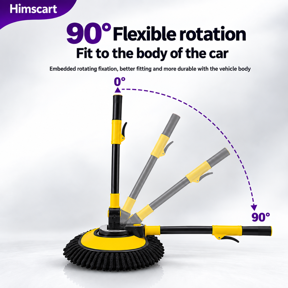 21° Curved Car Wash Brush with Telescopic Handle